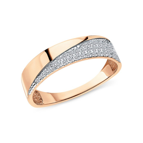 Золотое кольцо с фианитами