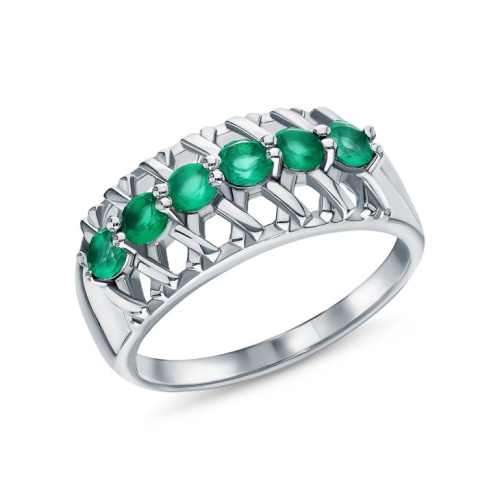 Серебряное кольцо с агатами природными