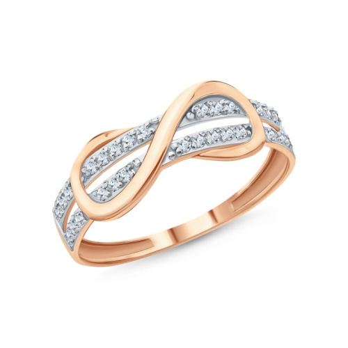 Золотое кольцо с фианитами