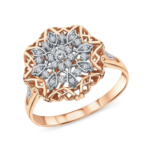 Золотое кольцо с фианитами