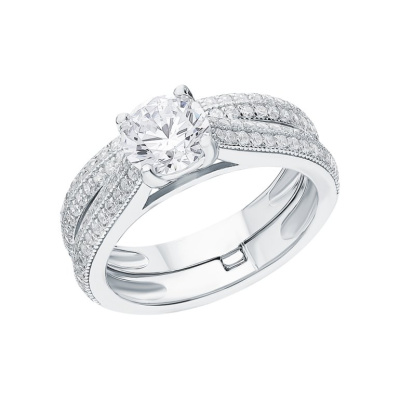 Серебряное кольцо с фианитами