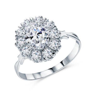 Серебряное кольцо с фианитами