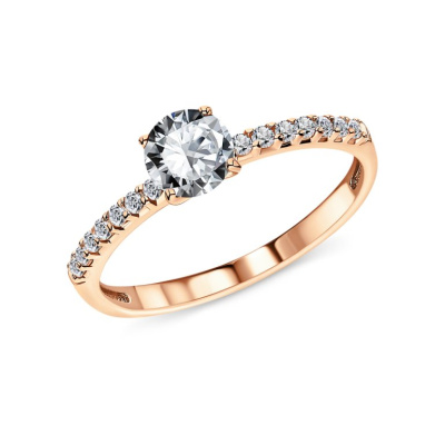 Золотое кольцо с фианитами