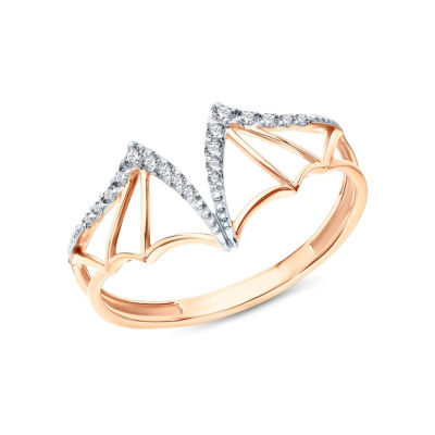 Золотое кольцо с фианитами