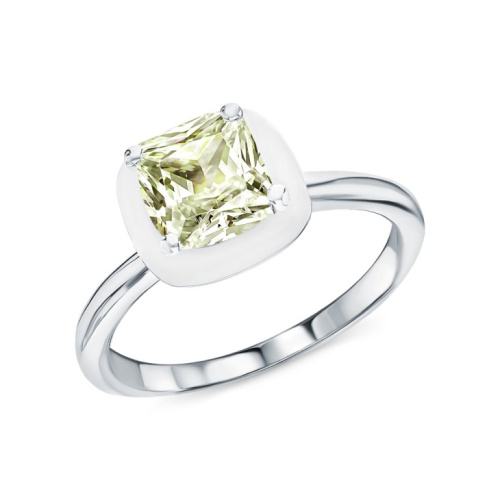 Серебряное кольцо с эмалью и фианитами