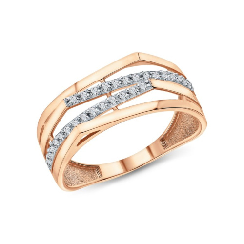 Золотое кольцо с фианитами