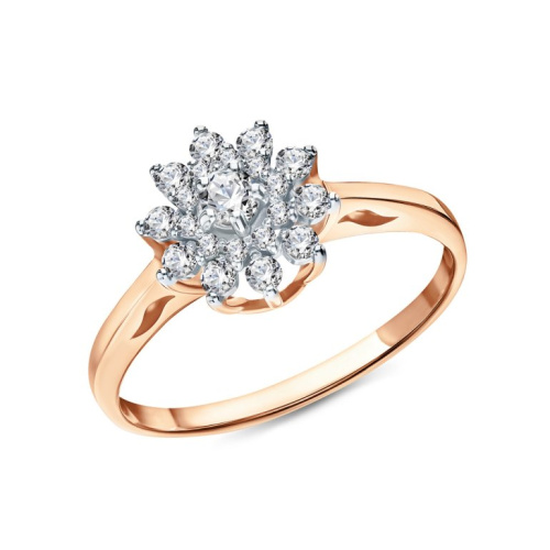 Золотое кольцо с фианитами