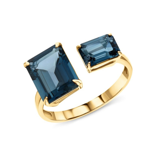 Золотое кольцо с топазами природными