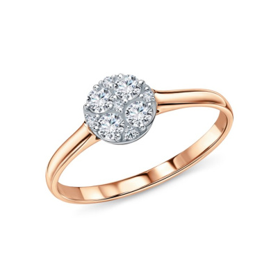 Золотое кольцо с бриллиантами выращенными