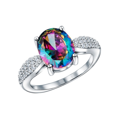 Серебряное кольцо с фианитами