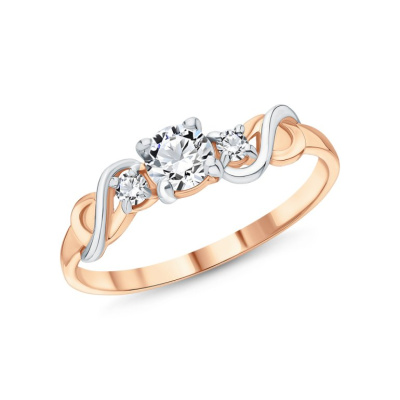 Золотое кольцо с фианитами