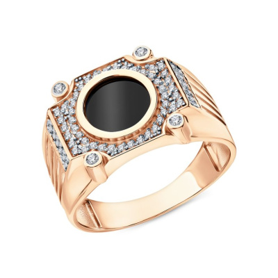 Золотое кольцо с фианитами