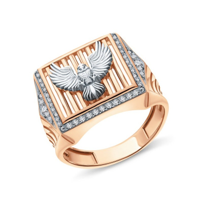 Золотое кольцо с фианитами