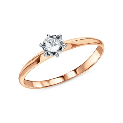 Золотое кольцо с фианитами