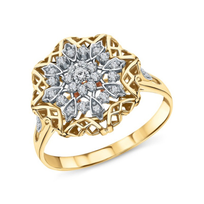 Золотое кольцо с фианитами