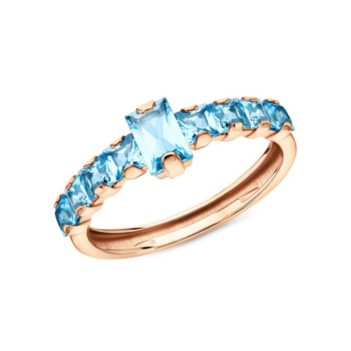 Золотое кольцо с топазами природными