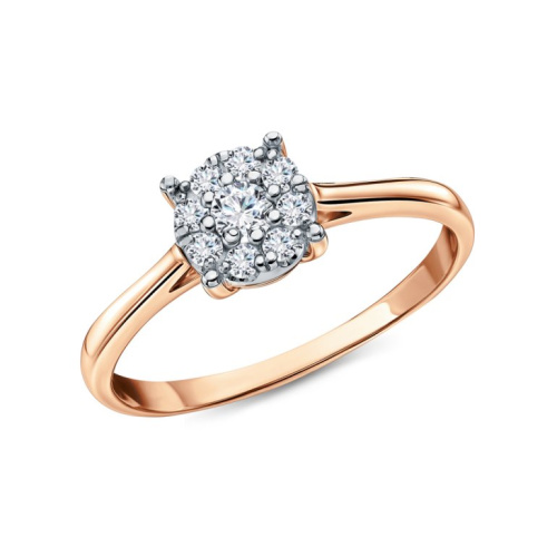 Золотое кольцо с бриллиантами выращенными