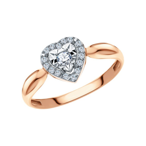 Золотое кольцо с фианитами