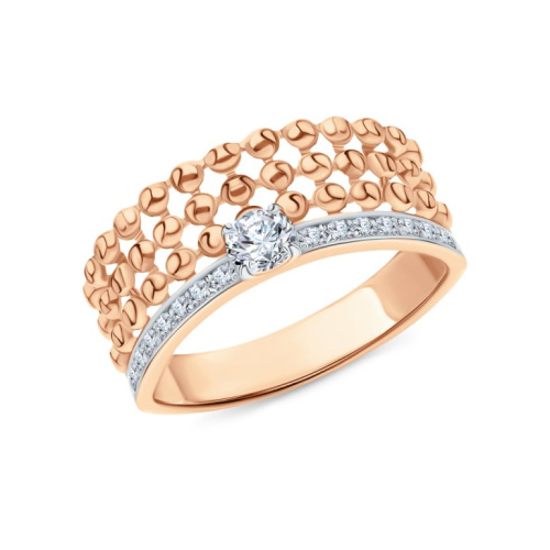 Золотое кольцо с фианитами