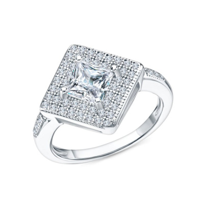 Серебряное кольцо с фианитами