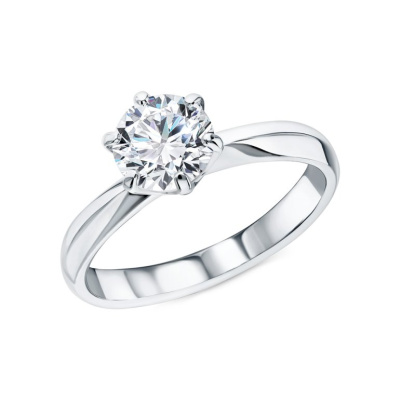 Золотое кольцо с бриллиантом выращенным