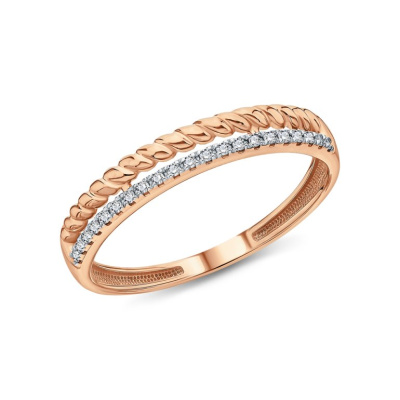 Золотое кольцо с бриллиантами природными