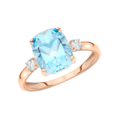 Золотое кольцо с топазами природными