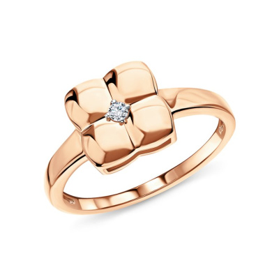 Золотое кольцо с бриллиантами природными