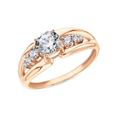 Золотое кольцо с фианитами