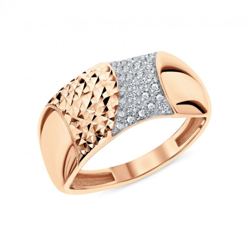 Золотое кольцо с фианитами