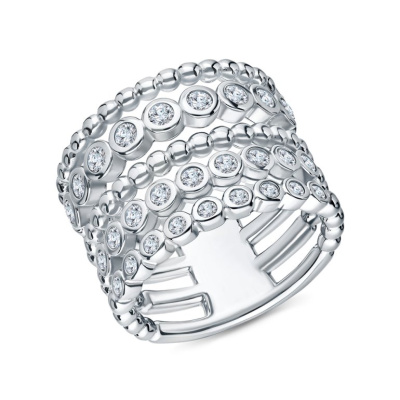 Серебряное кольцо с фианитами