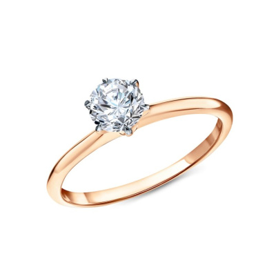 Золотое кольцо с бриллиантом выращенным