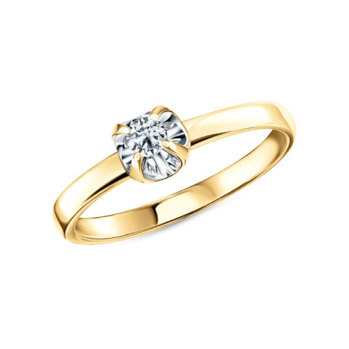 Золотое кольцо с бриллиантами природными