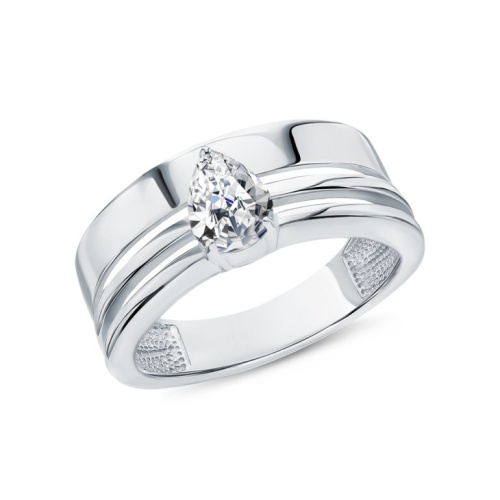 Серебряное кольцо с горными хрусталями природными