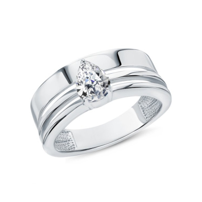 Серебряное кольцо с горными хрусталями природными