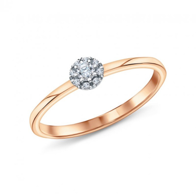 Золотое кольцо с бриллиантами природными