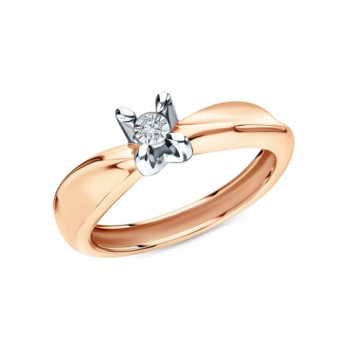 Золотое кольцо с бриллиантами природными