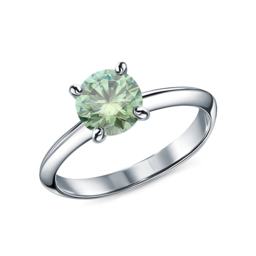 Серебряное кольцо с муассанитом параиба