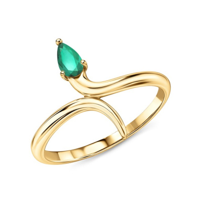 Золотое кольцо с изумрудами природными