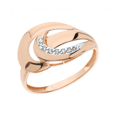 Золотое кольцо с фианитами