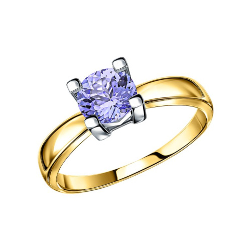 Золотое кольцо с танзанитом природным