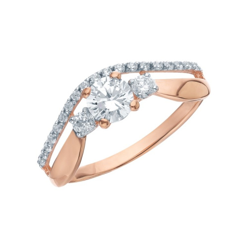 Золотое кольцо с фианитами