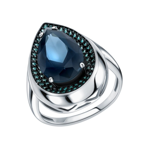 Серебряное кольцо с ситаллами