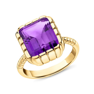 Серебряное кольцо с аметистами природными