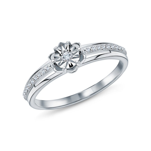 Золотое кольцо с бриллиантами природными