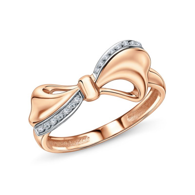 Золотое кольцо с бриллиантами природными