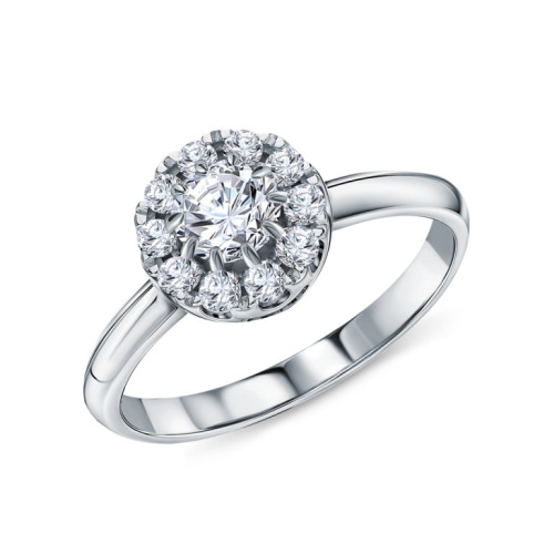 Золотое кольцо с бриллиантами выращенными