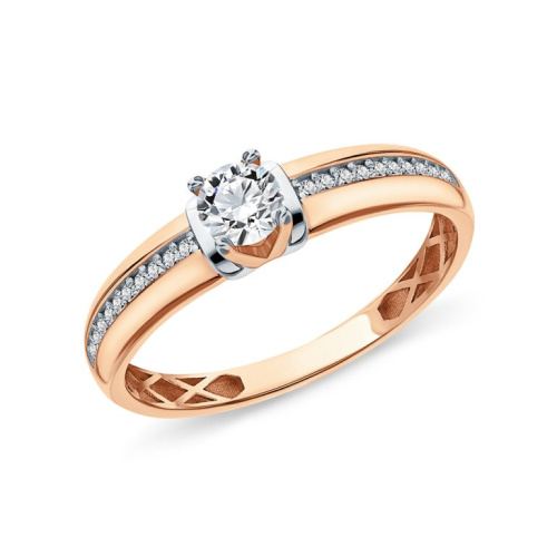 Золотое кольцо с фианитами