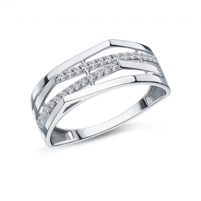 Золотое кольцо с фианитами