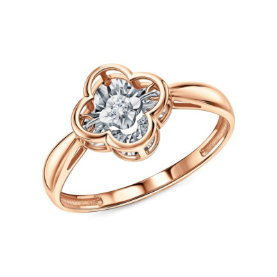 Золотое кольцо с бриллиантами природными